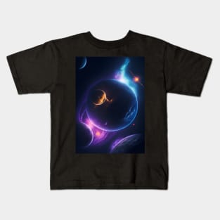 Planets Lights In Space Kids T-Shirt